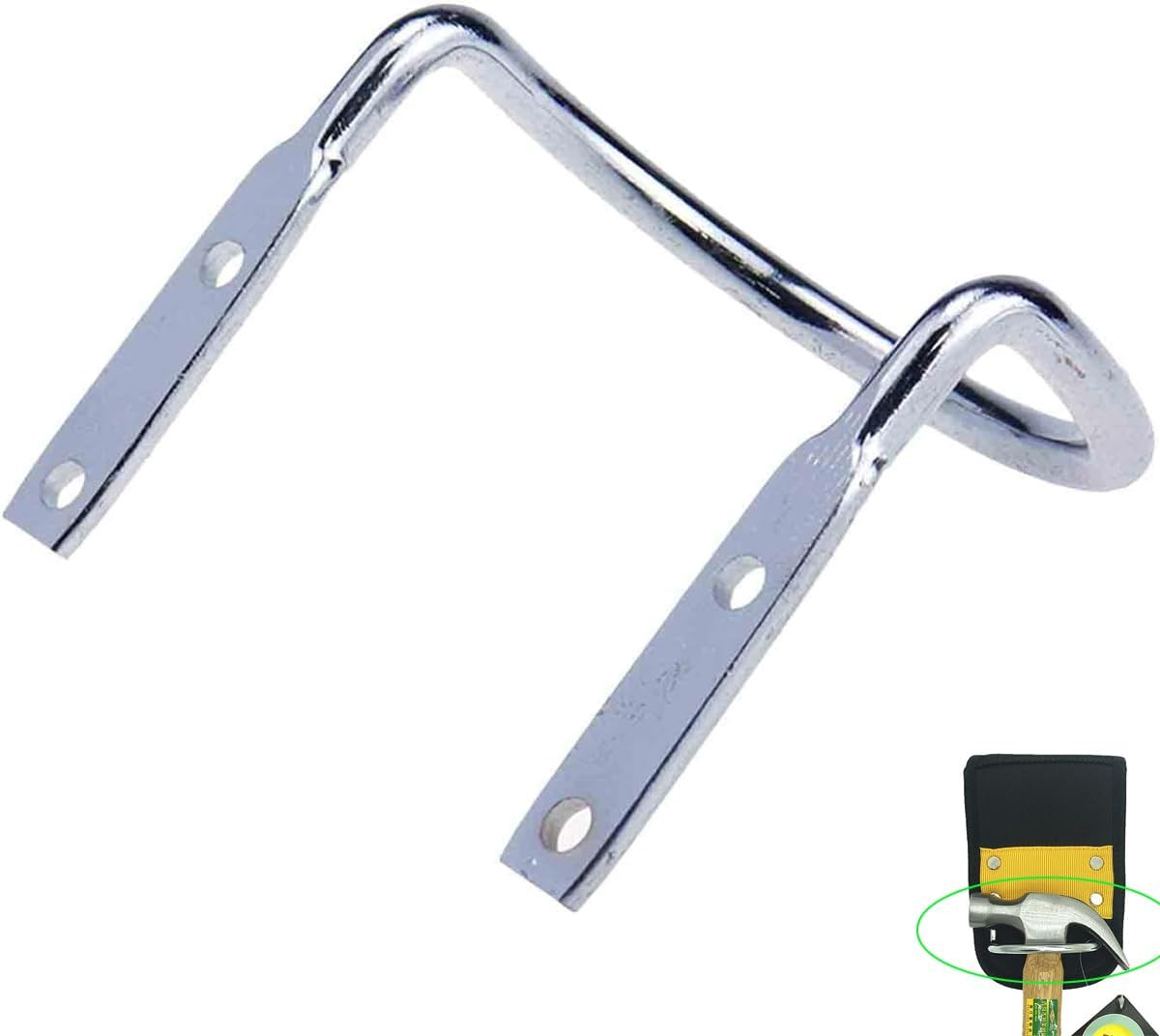 3 Pack Hammer Holder Loop Replacement U Steel Wire Wall Mount Hook for Work Belt