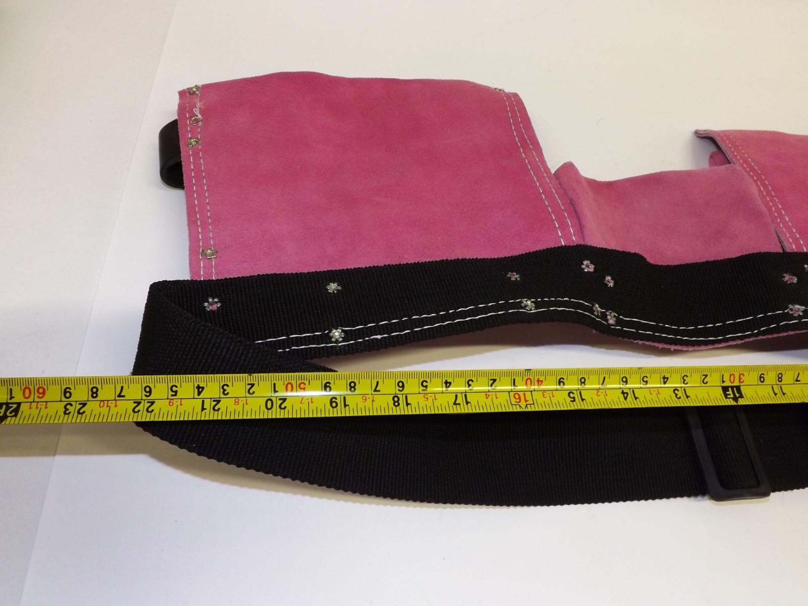 Pink Tomboy Tools Utility Tool Belt With Multiple Pockets & Adjustable Strap