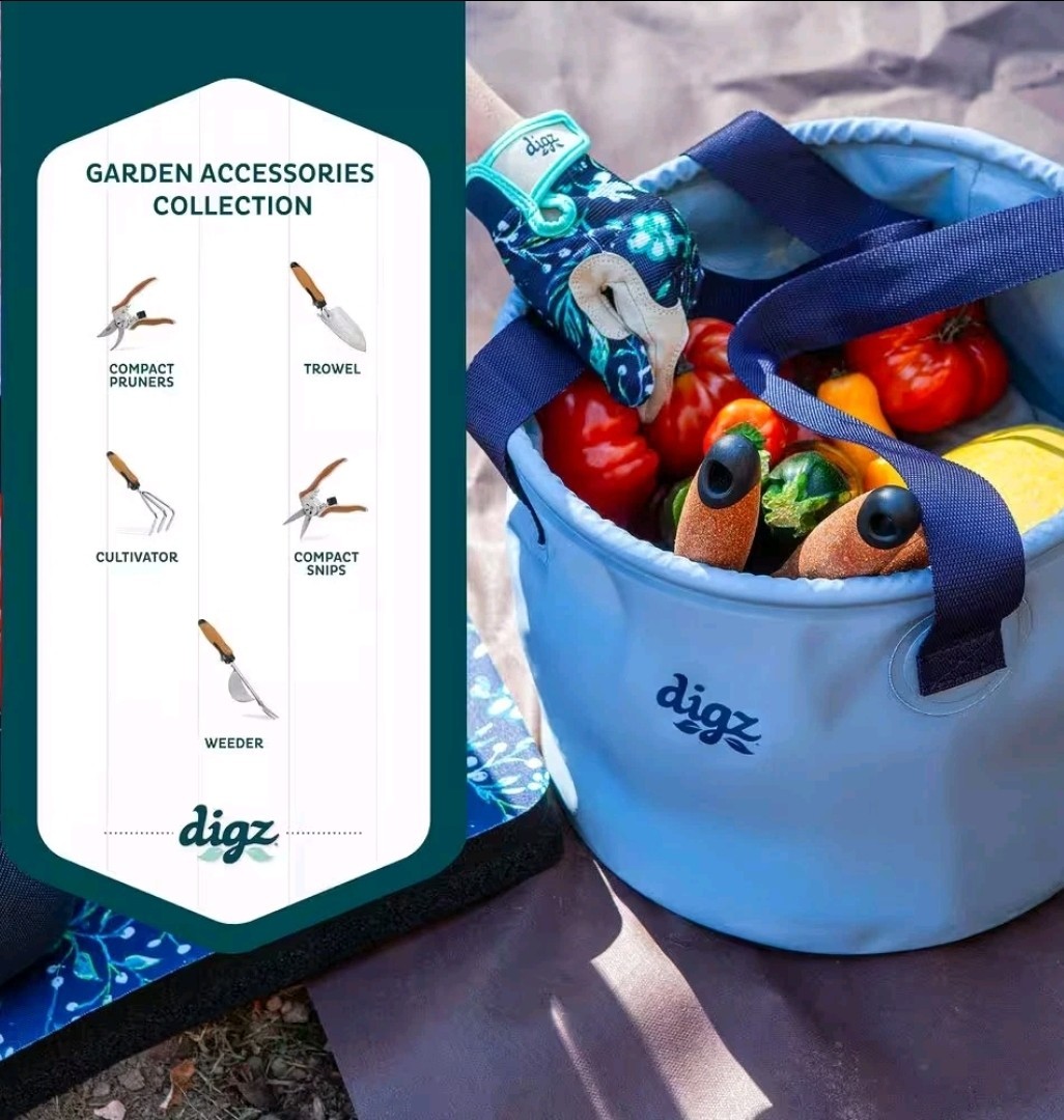 Waterproof Gardening Bucket Bag Collapsible 5gal Utility Tote Harvest Yard Work