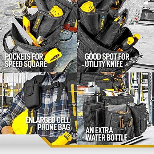 Tool Pouch Tool Belt with Suspenders Electrician Tool Belts Carpenter for men