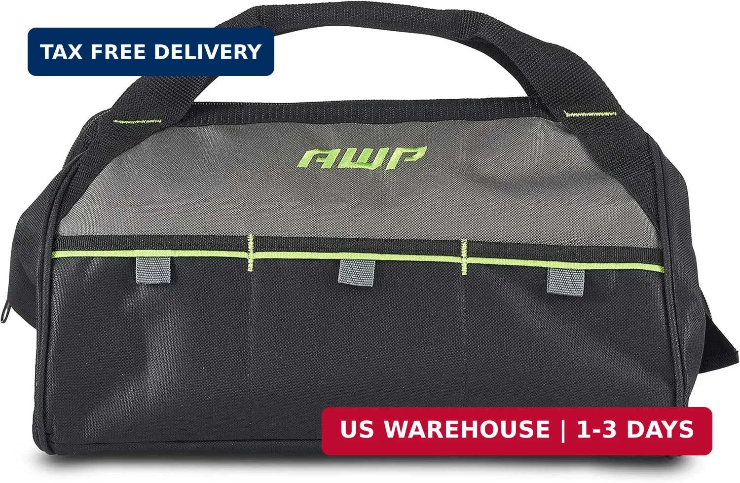 AWP Tool Bags, Premium Tool Bag, Black, Durable Tool Tote, for Professionals and