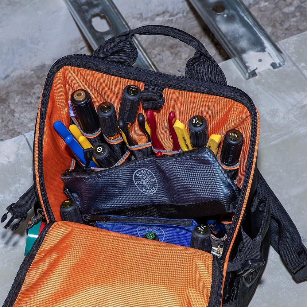 55569 Stand-Up Zipper Bag Tool Pouch with Carabiners, Reinforced Gusseted Bottom