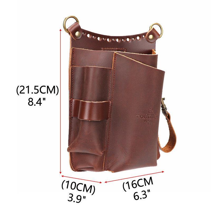 TOURBON 6-in-1 Leather Garden Tools Storage Belt Pouch Utility Shoulder Bag Gift