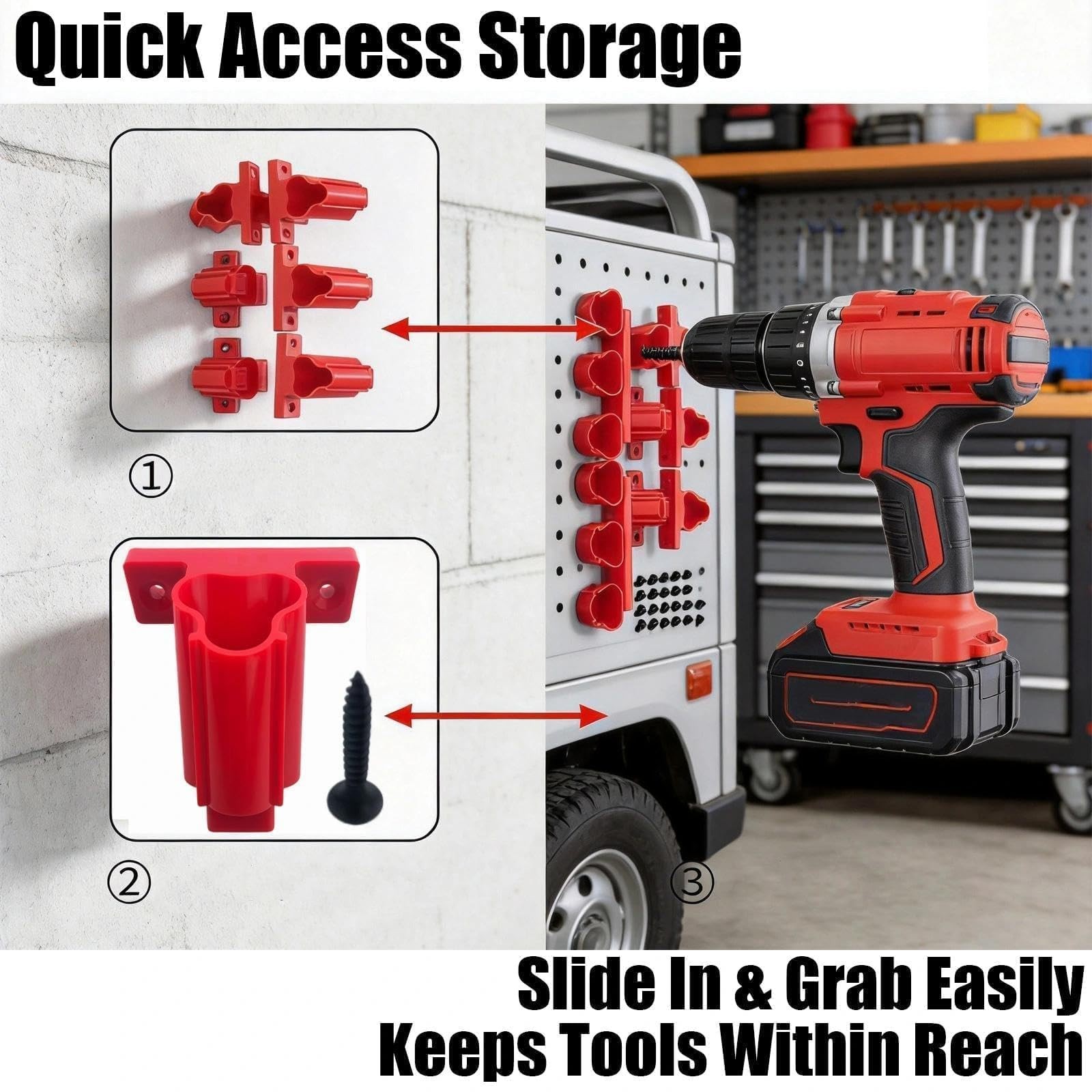 Wall Mount Tool Storage Rack Fit for Milwaukee M12, 8-Piece Organizer Kit Inc…