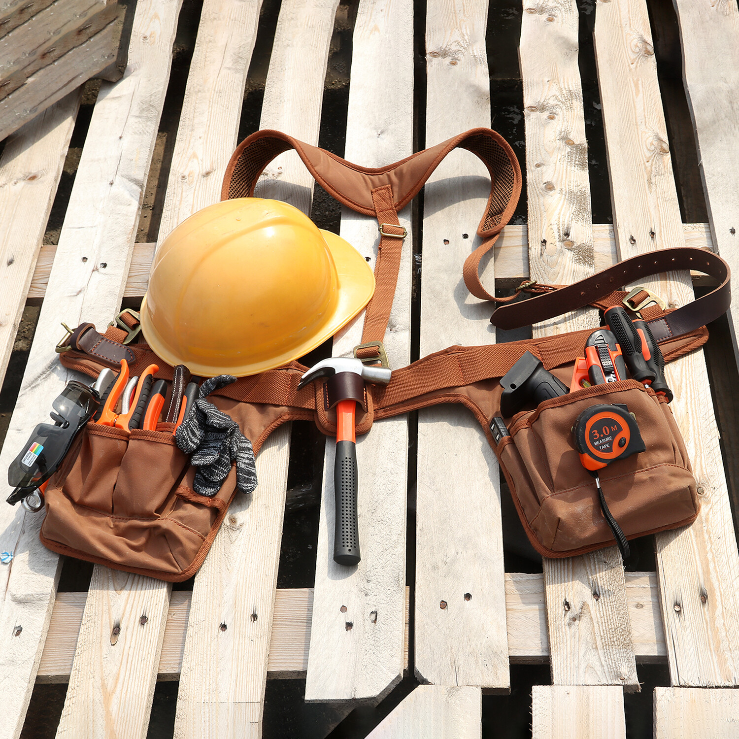 Builder Framer Tool Rig Belt Bag Carpenter Harness Pack Drills Pouch-TOURBON