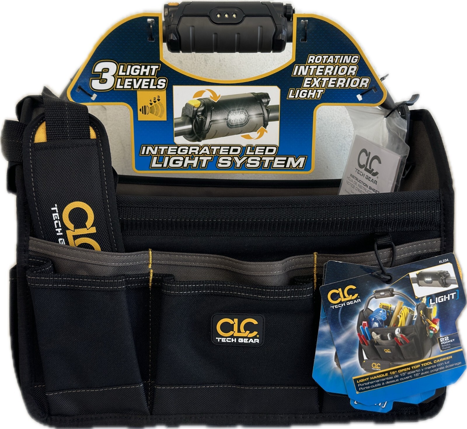 CLC Tech Gear L234 Light Handle 15″ Open Top Tool Carrier (New with Tags)