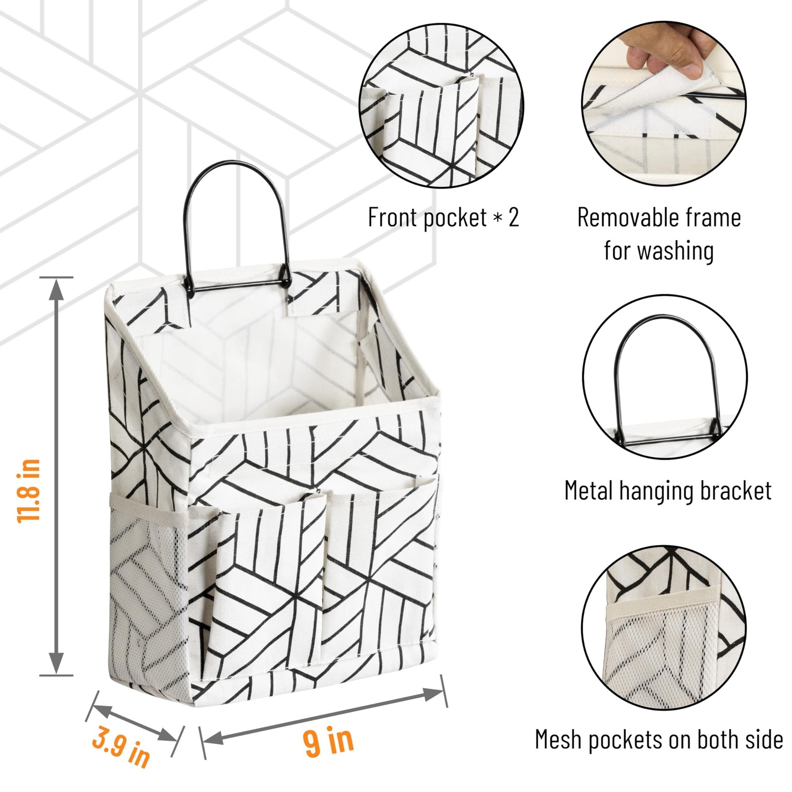 2pcs Wall Hanging Storage Bag, Small Door Closet Linen Fabric Pockets Organiz…