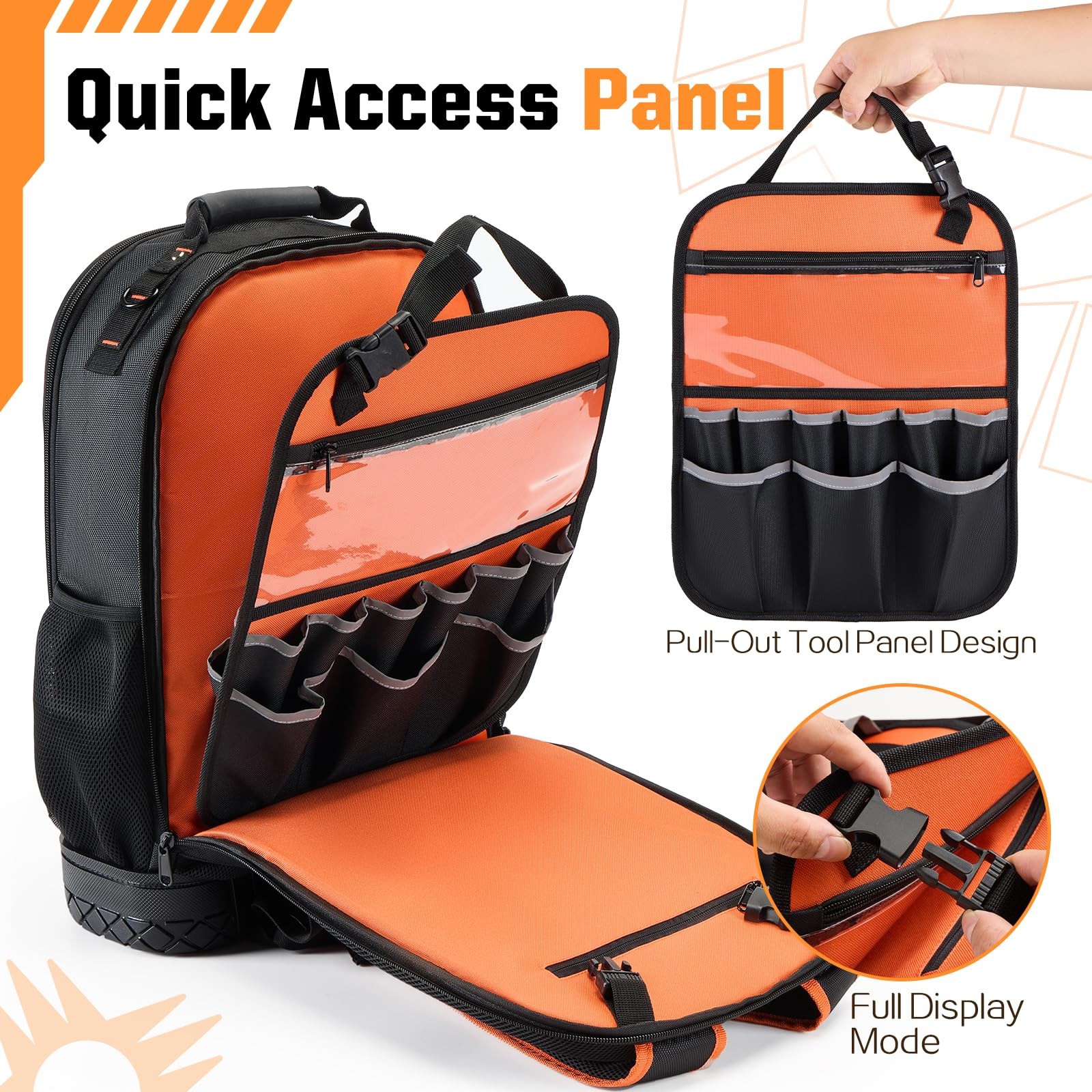 Golkcurx Tool Backpack, Heavy-Duty 1680D Carrier black