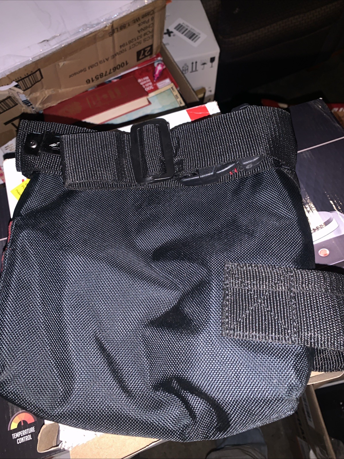 Husky Tool Belt Pouch 6-Pocket Black Pouch Adjustable Belt Buckle Tape Clip NEW