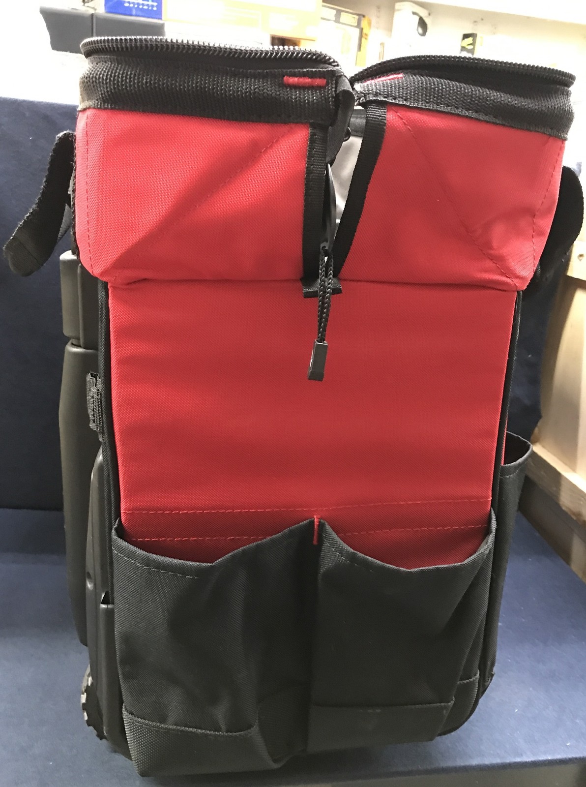 Husky Rolling Tool Bag 14 in. 13-Pocket Weatherproof Zippered Top Polyester