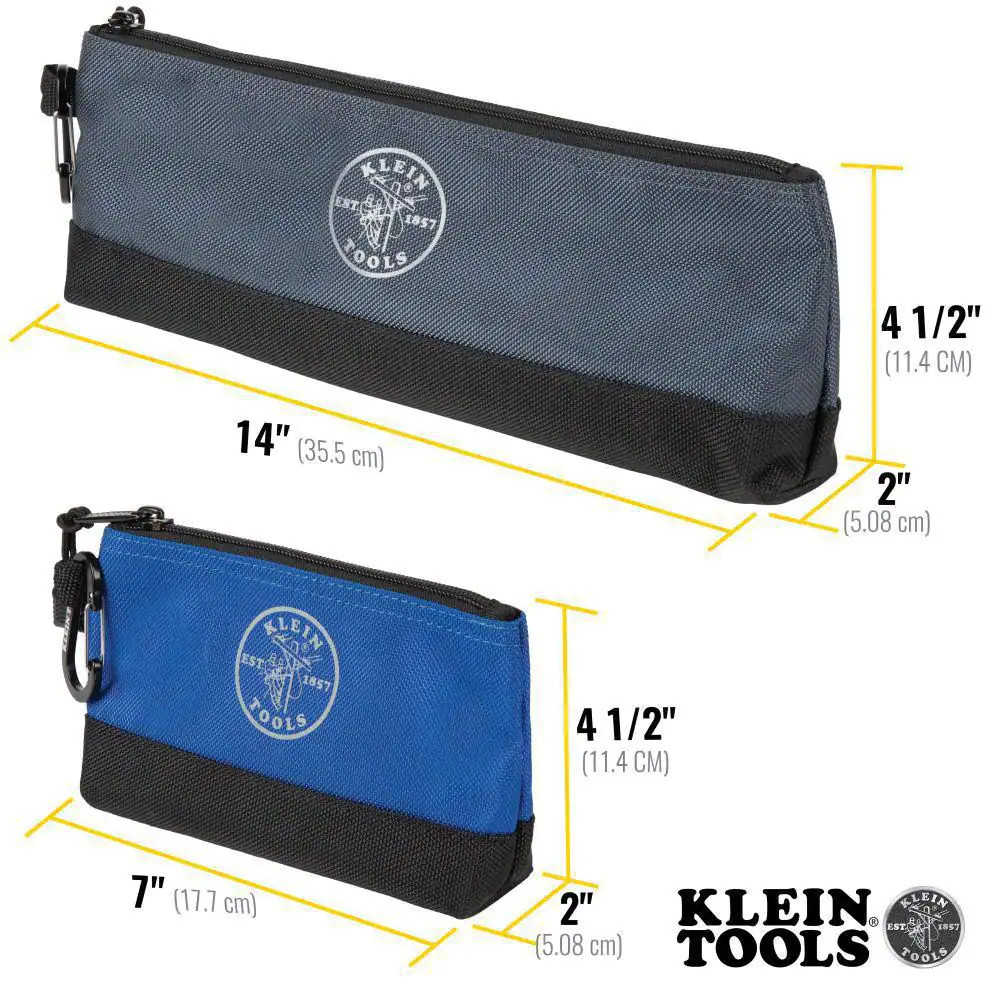 7 In. And 14 In. Multi-Size Zipper Tool Bags Stand-Up Storage 2-Pack Klein Tools