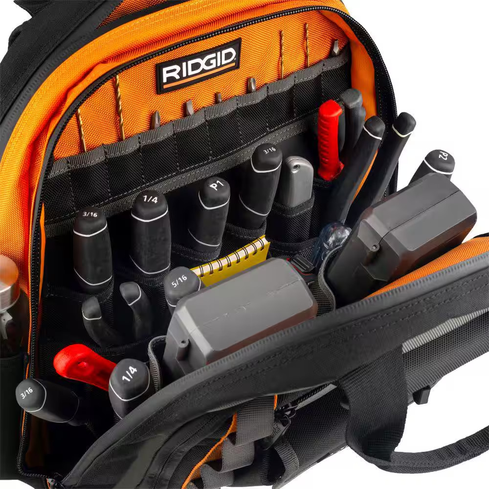 RIDGID 15 In. 55 Pocket Professional Grade Tool Backpack