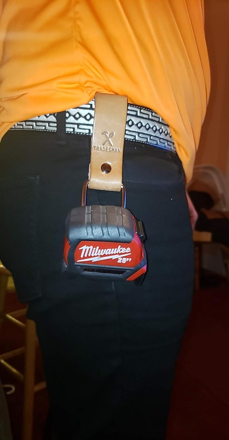 Tape Measure Holder Leather Belt Clip Drill Impact Tool Holster Heavy Duty Multi