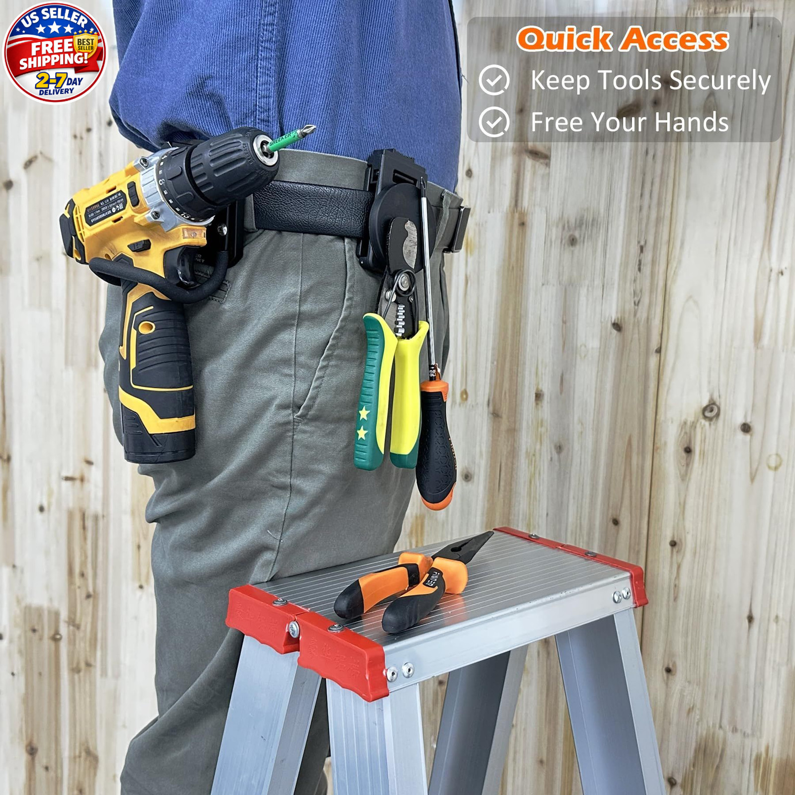Tool Holster Belt Clip, Heavy-Duty Magnetic Tool Holder for Belt Clip, Anti-Slip