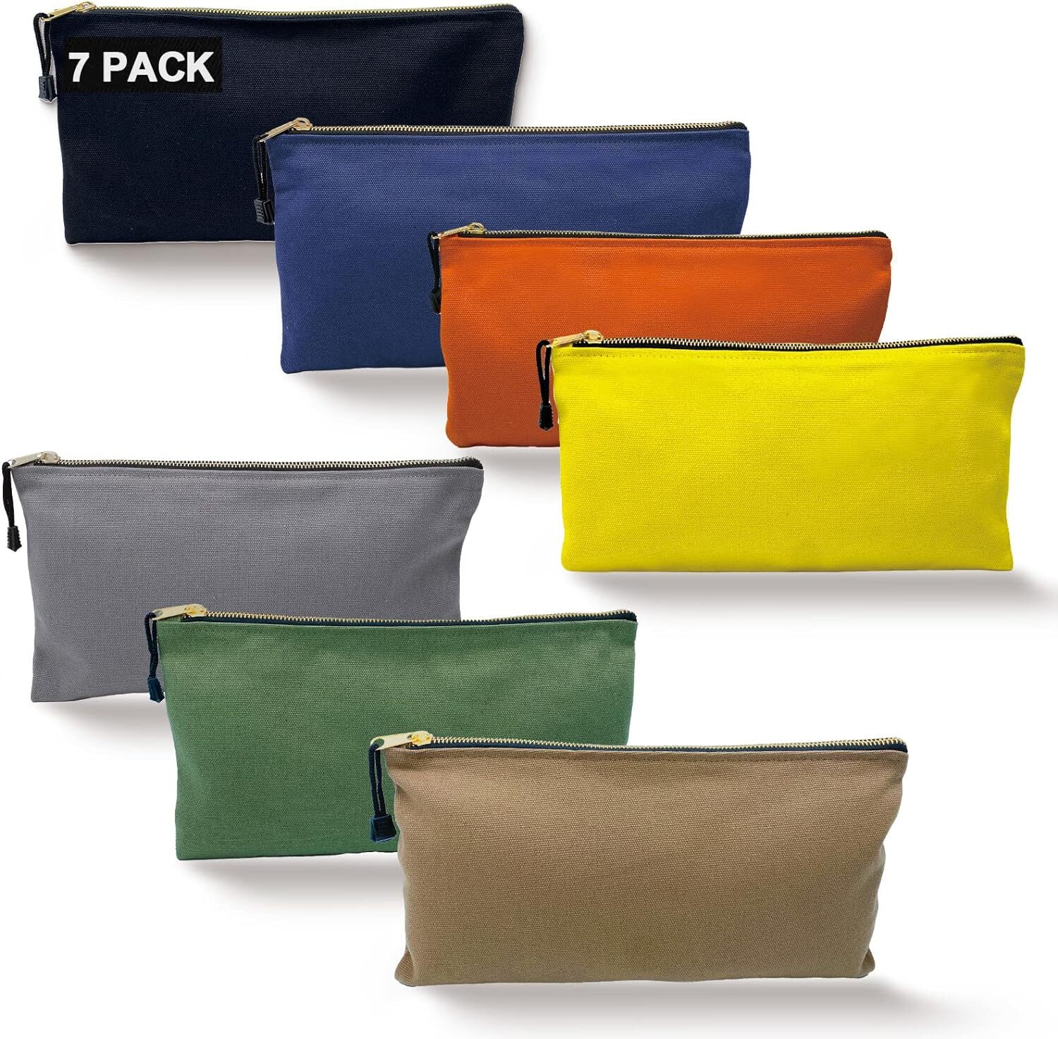 7 Pack Canvas Tool Bag Zipper Pouch – Heavy Duty 16 oz. Canvas Tools Utility …