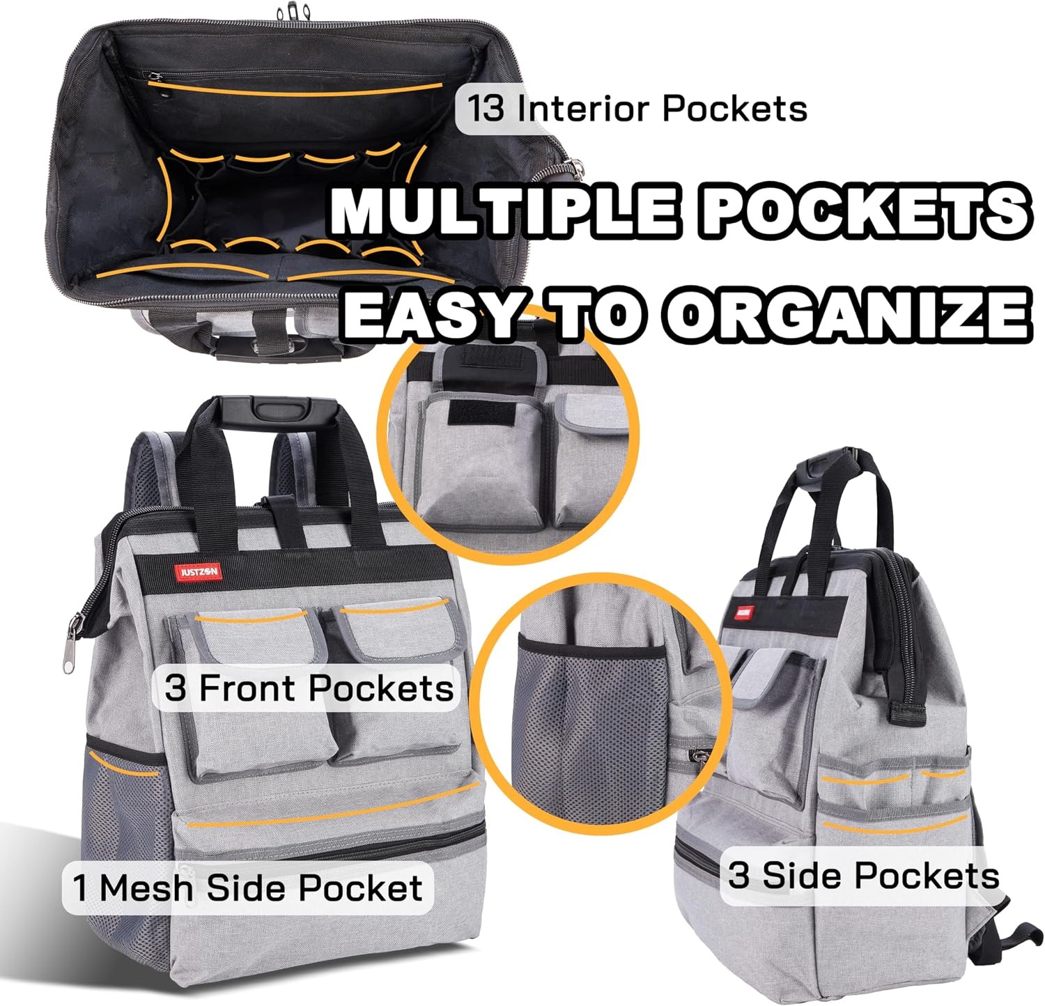 Backpack Tool Bag Padded Support Electrician Plumber