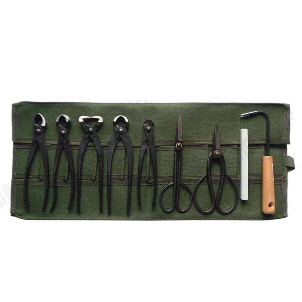 10Pocket Canvas Spanner Wrench Tool Roll Up storage bag Organizer Pouches Case~