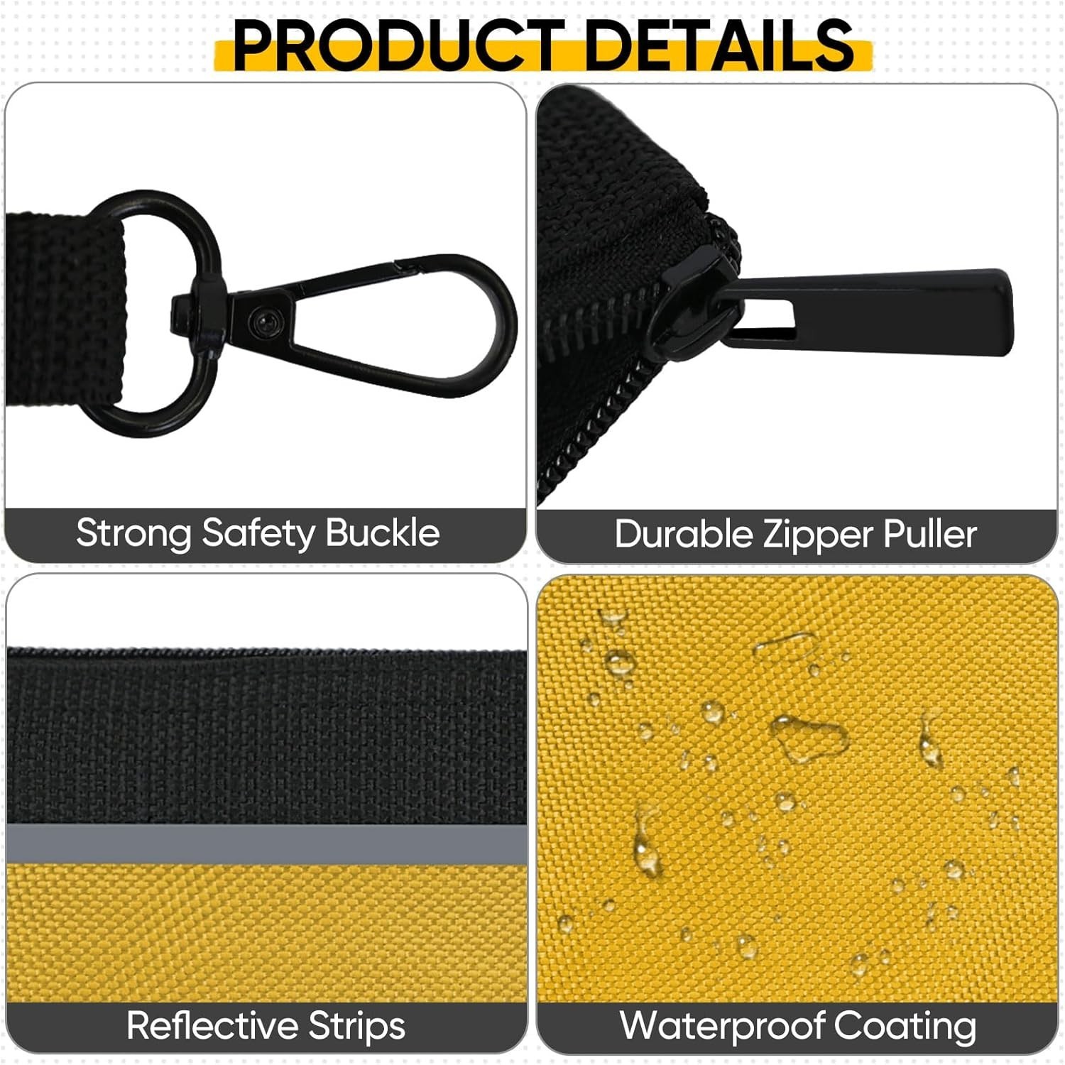 Tool Pouches with Zipper, 1680D Oxford Small Tool Bags, Waterproof Utility Ba…