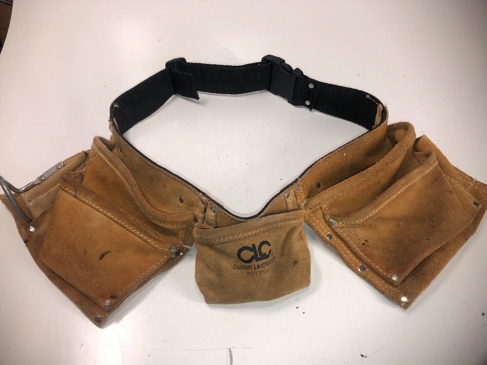 CLC General Construction Suede Leather Tool Apron Belt Bag Pouch Pocket Holder
