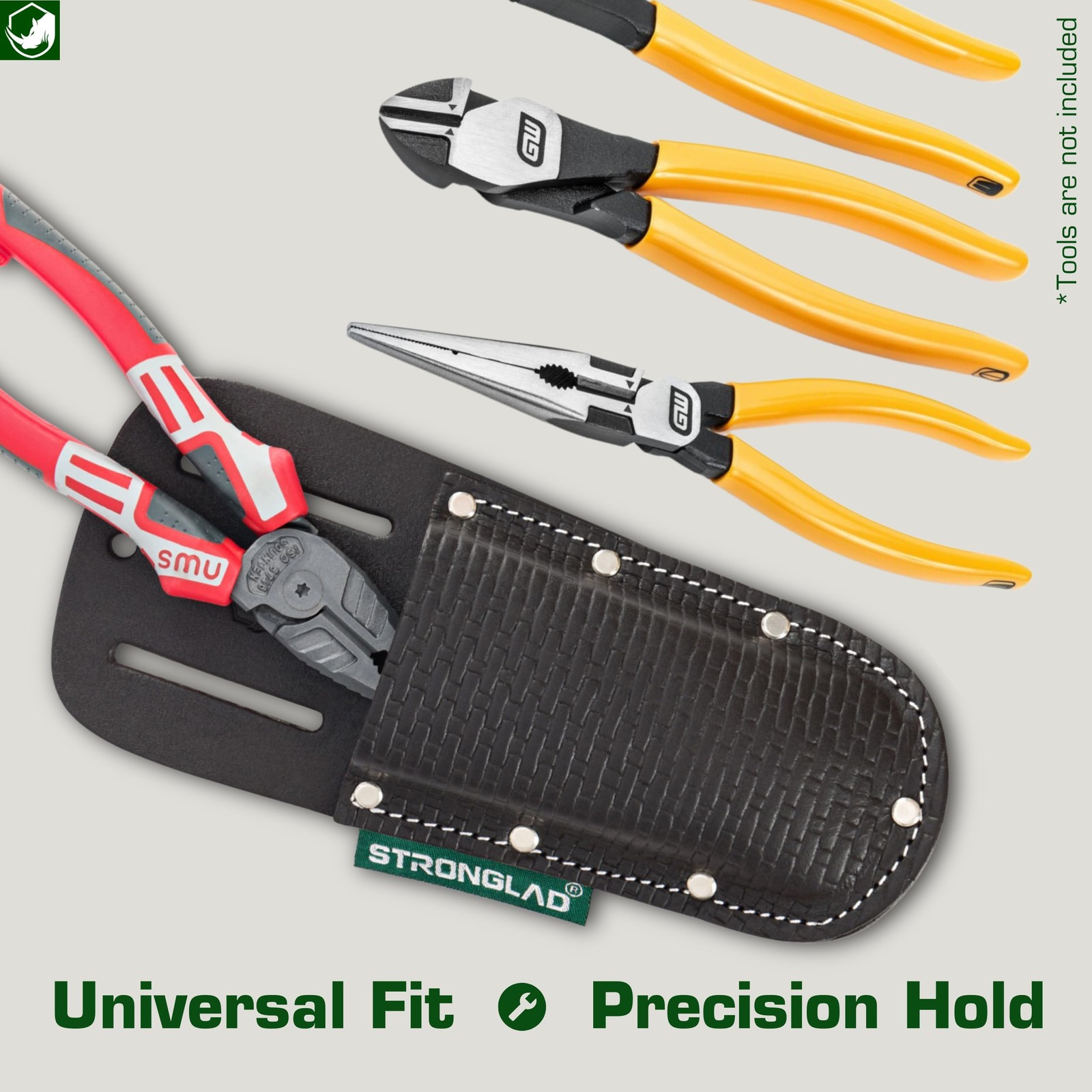 STRONGLAD Pliers Holster – Leather Tool Holder for Belt, Fits 2″ Quick-Access…