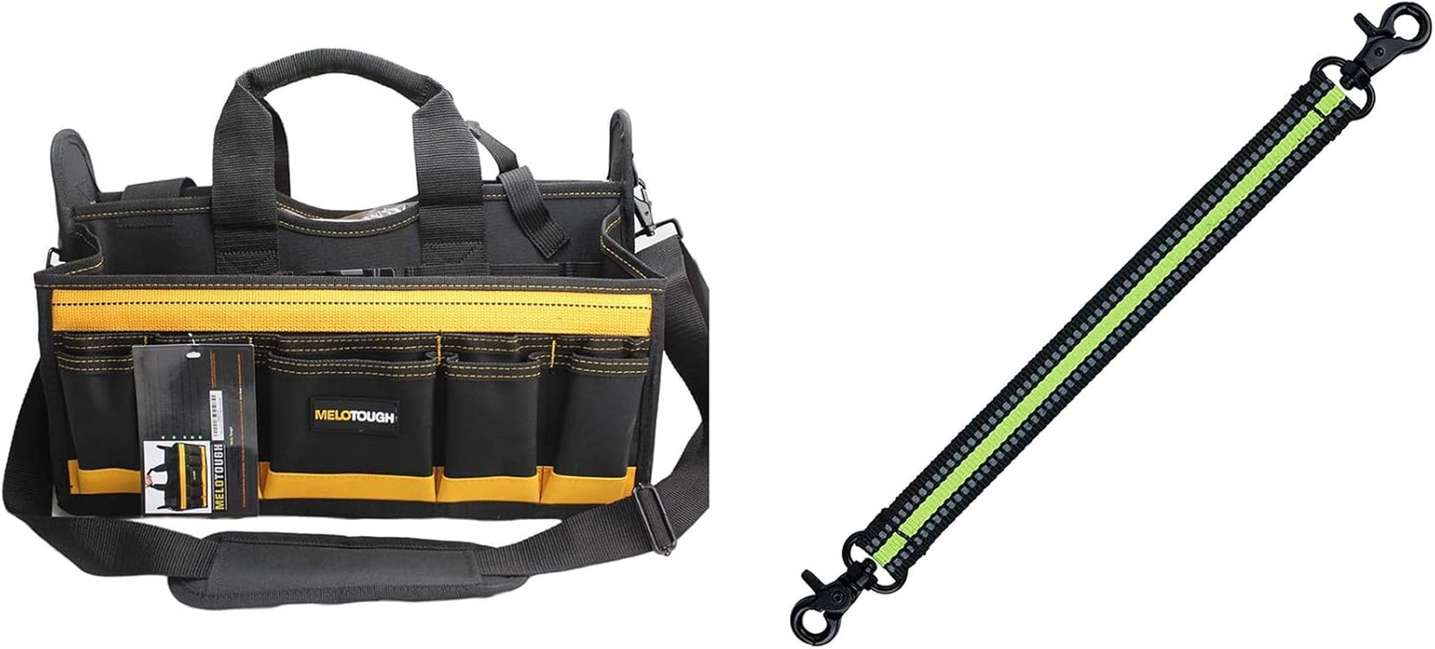 18″ Open Top Electrician Tool Bag with Shoulder Strap & Tape Holder