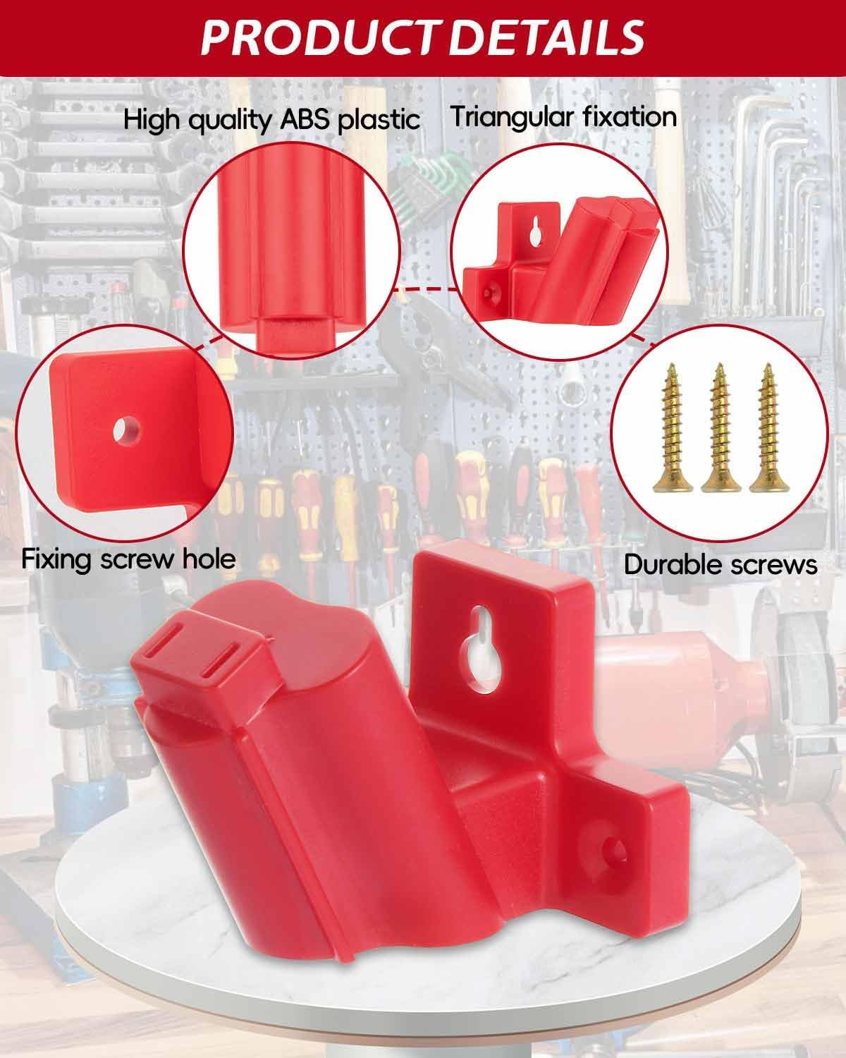 6-Pack Tool Holder Compatible with Milwaukee M12 12V Power Tools, Wall Mount Org