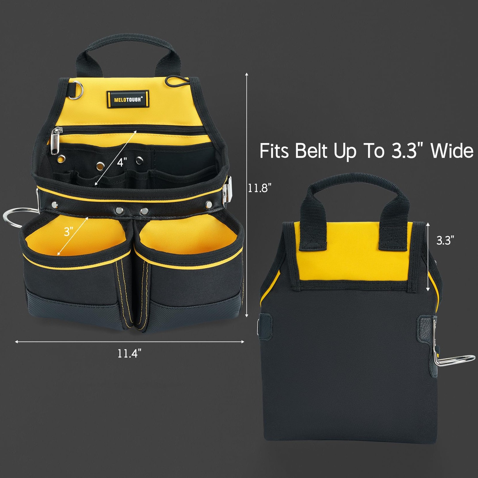 Carpenter Tool Pouch 10 Pockets Electrician Framer Belt Bag Hammer Holder