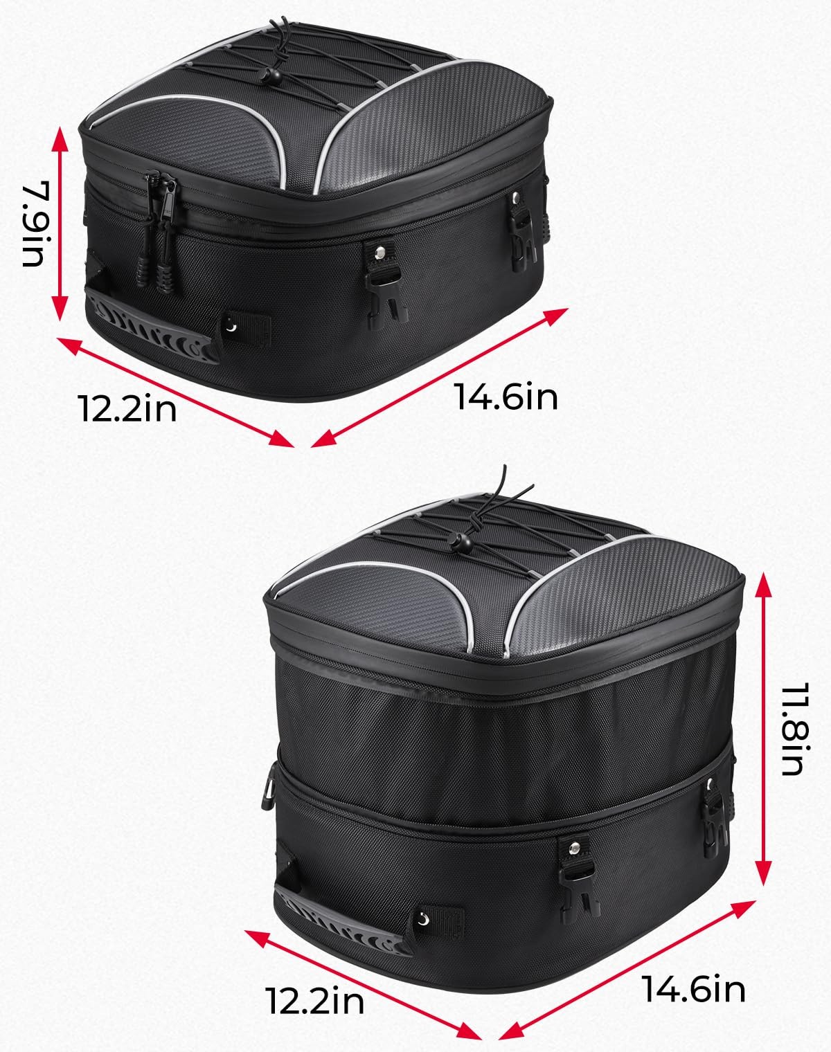 Motorcycle Tail Bag, Dual Use Motorcycle Rear Seat Bag with Waterproof Rain C…