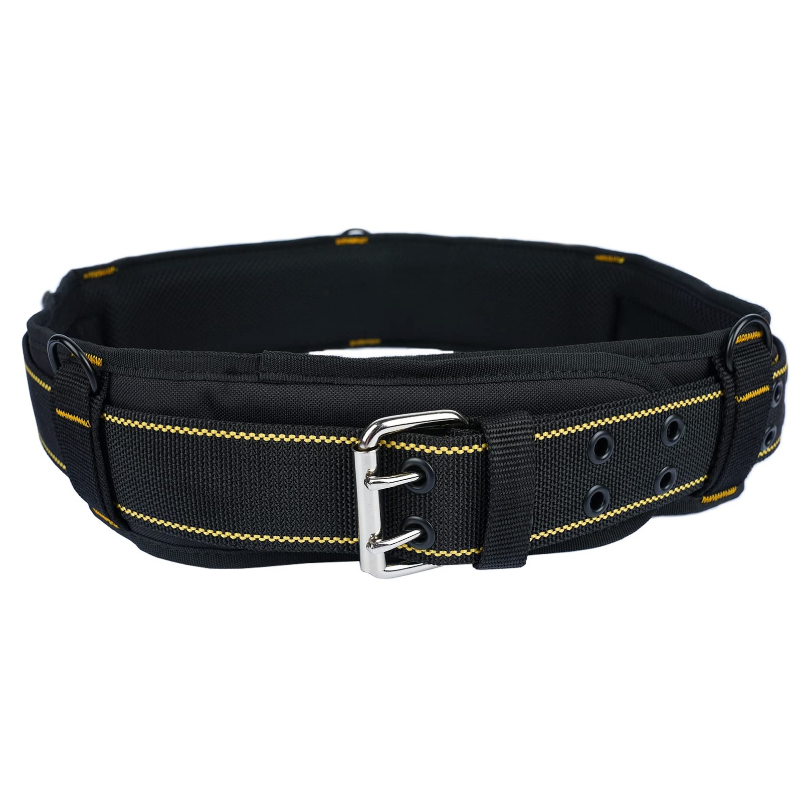 Padded Tool Belt D Ring Adjustable 44″-53″ Waist Heavy Duty Work Metal Buckle