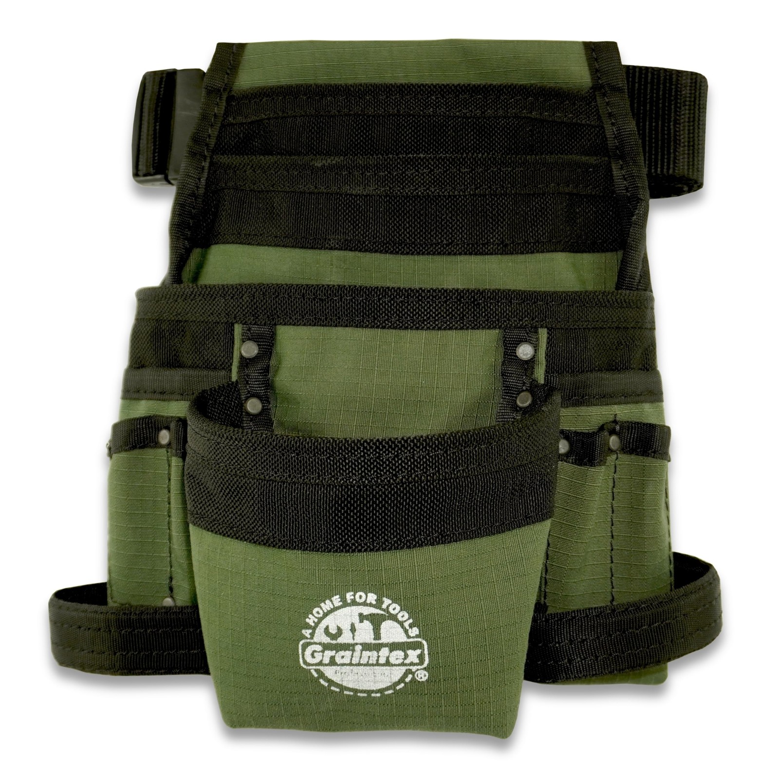 10 Pocket Finisher Canvas Tool Pouch | Hunter Green | 2′ Webbing Belt | Multi…