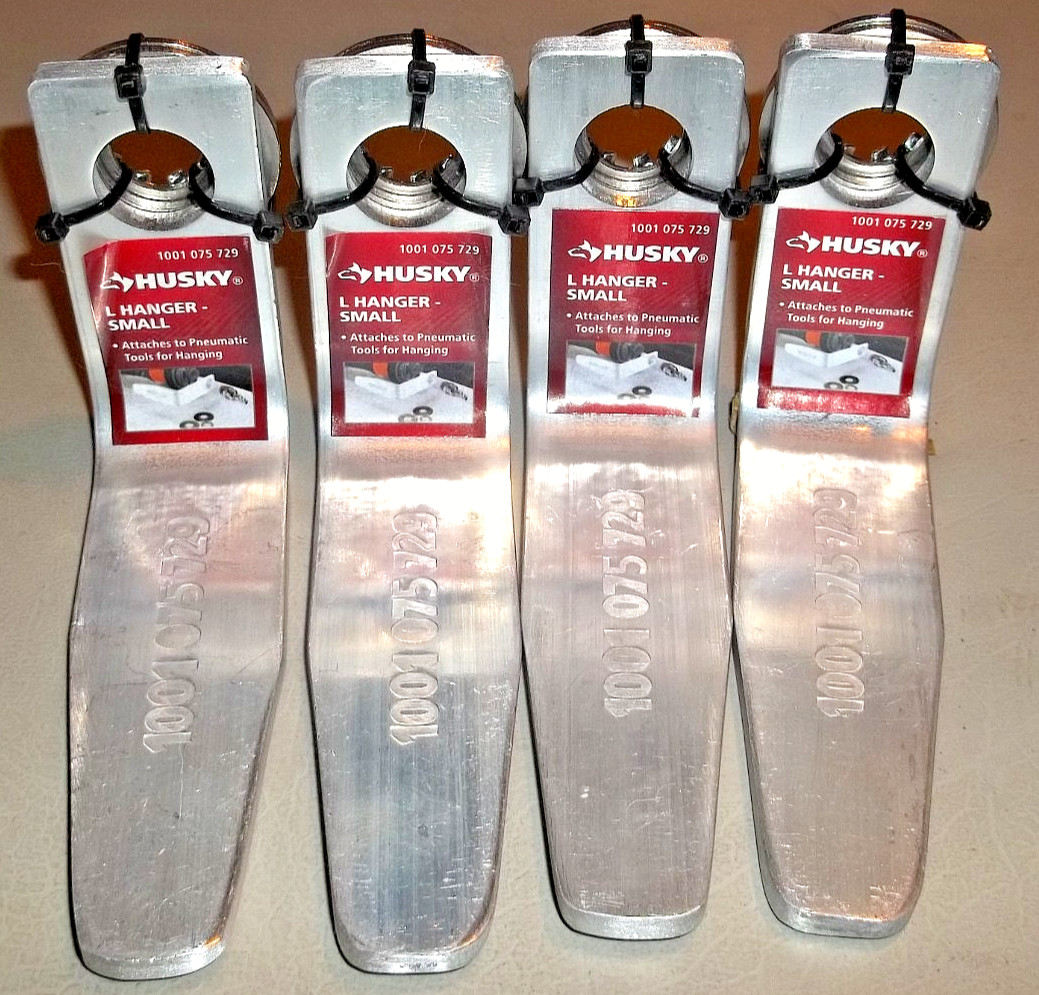 (4) Husky L Hanger Hook for Pneumatic Tools ~ Size Small – New & FREE FAST SHIP