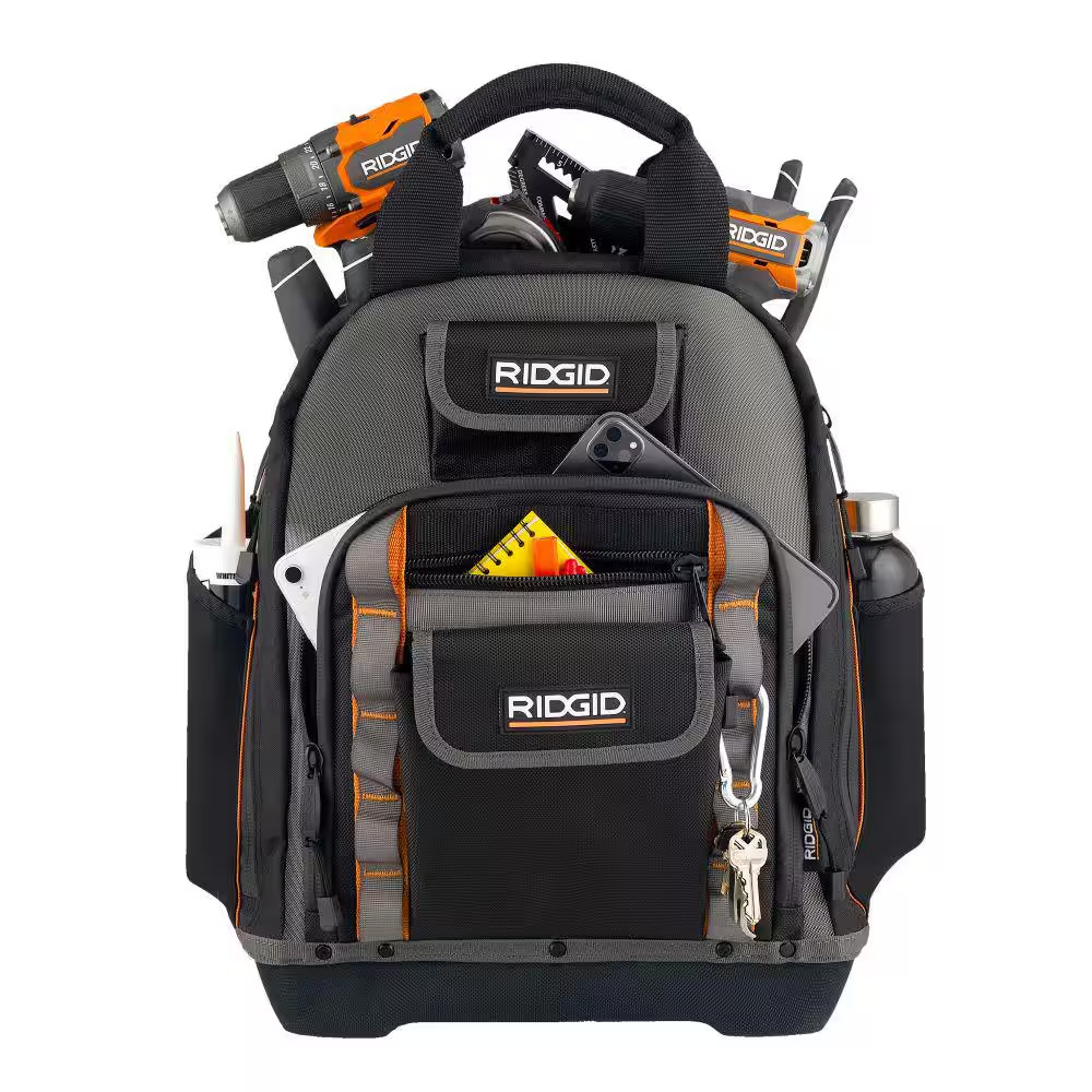 RIDGID 15 In. 55 Pocket Professional Grade Tool Backpack