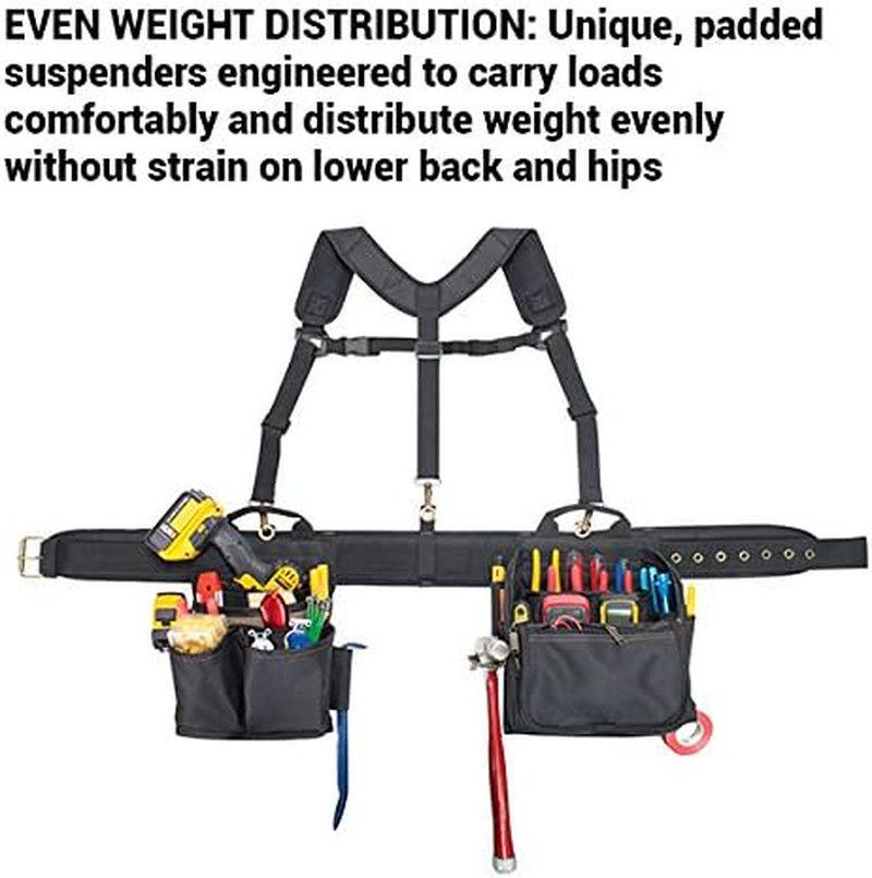 CLC 1608 Electrician’S Comfort Lift Combo Tool Belt, 28 Pocket,Black