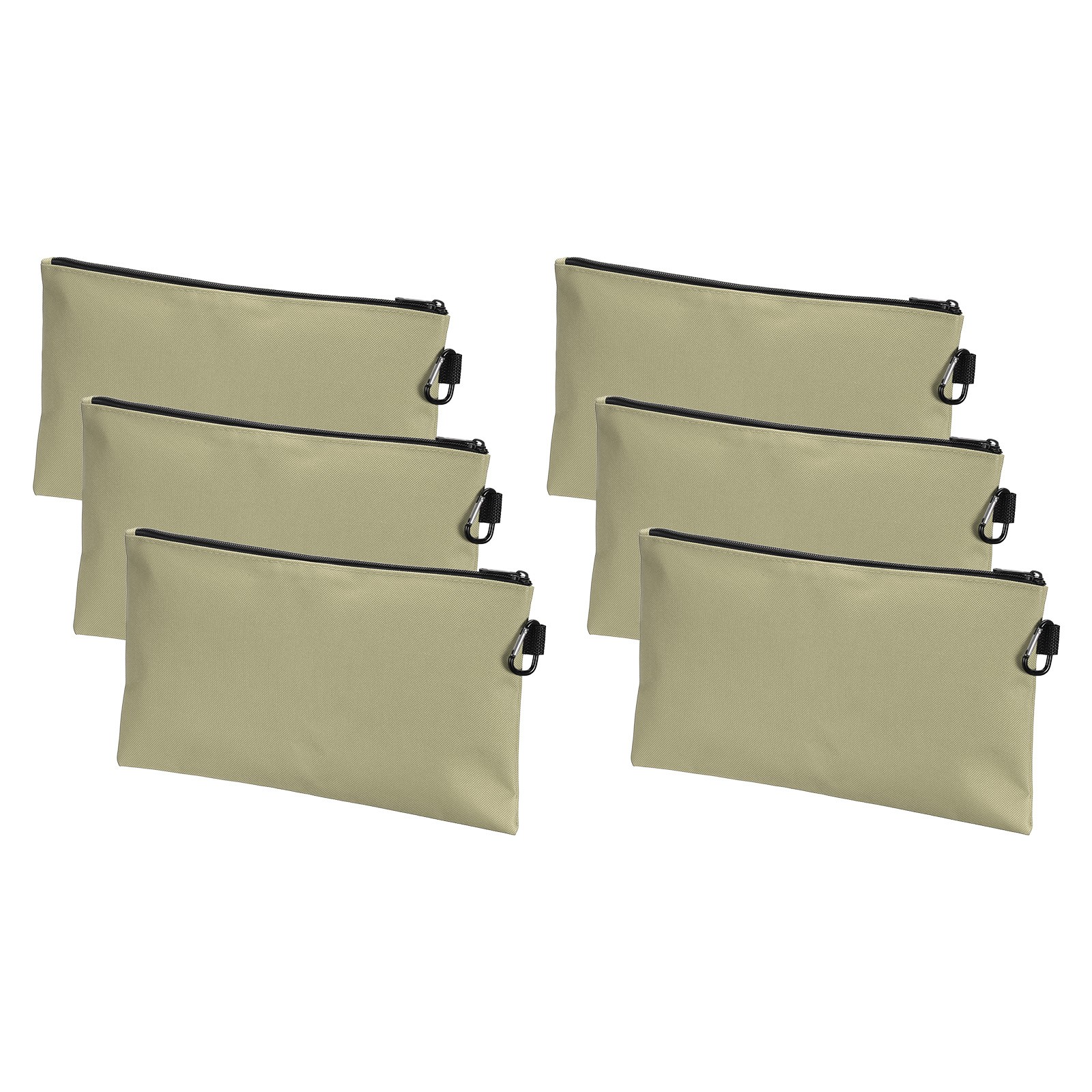 6Pcs Small Tool Bag Pouch with Zipper, 12″ Oxford Storage Bag Apricot