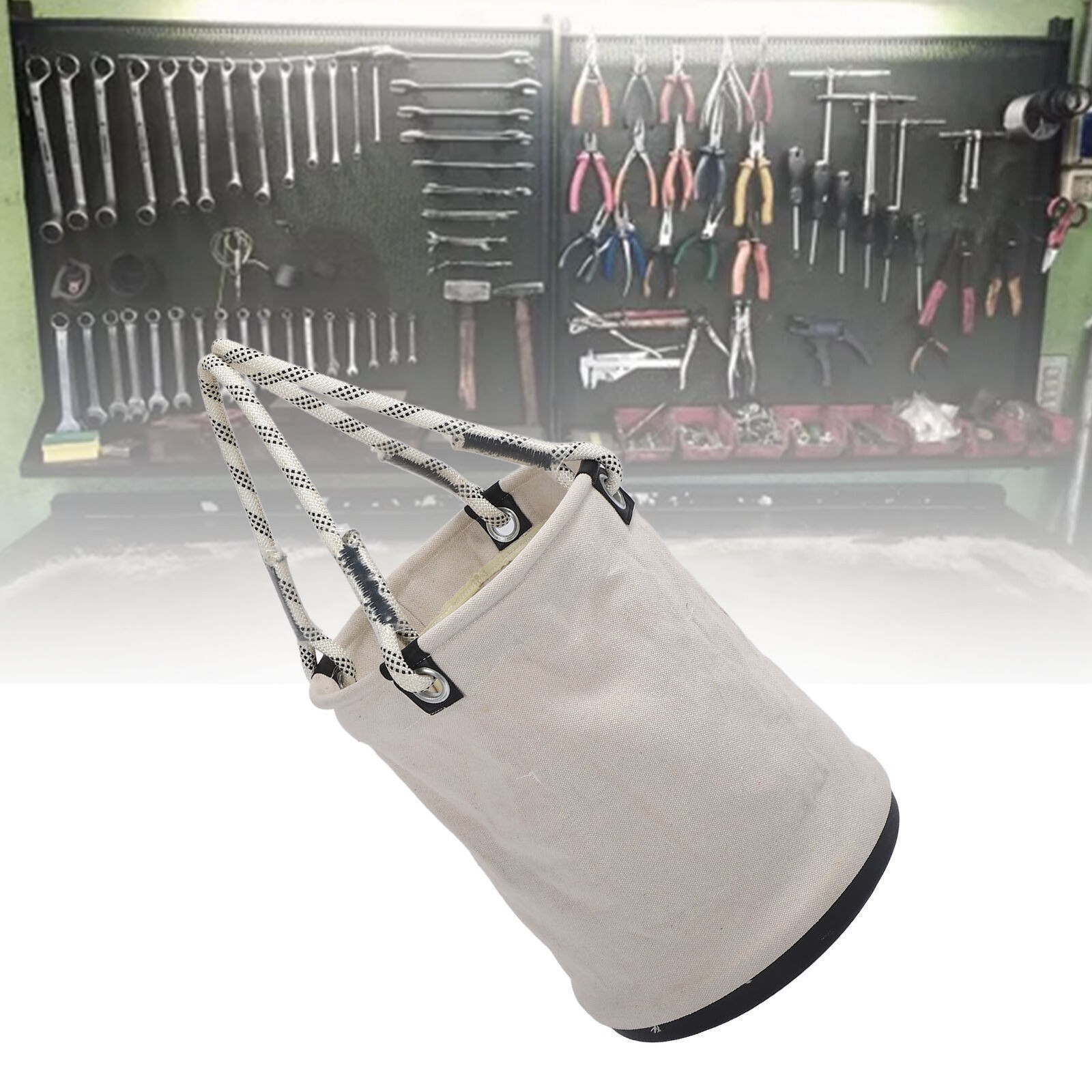 Canvas Bucket 40x30cm 30KG Load Bearing Plastic Bottom Nails Bolts Tool