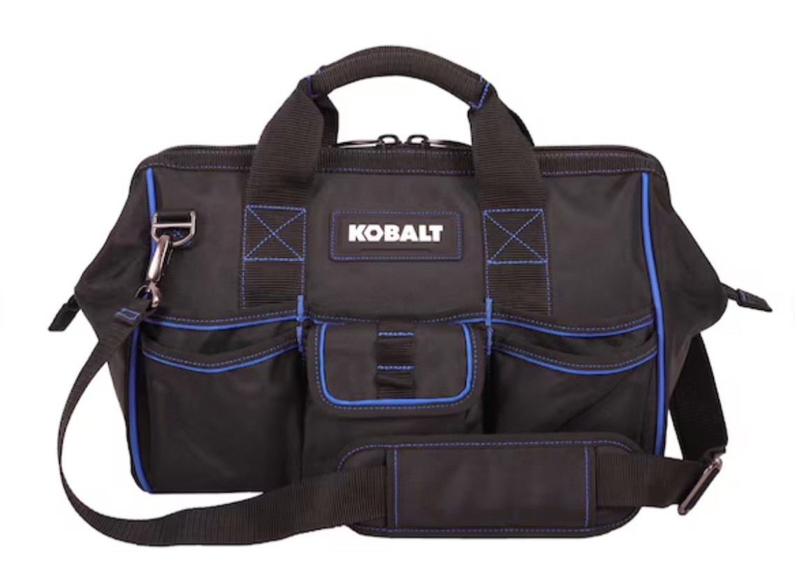 KOBALT Heavy Duty Polyester Zippered Cargo Bag 18 Pockets w/FREE Kobalt Tools