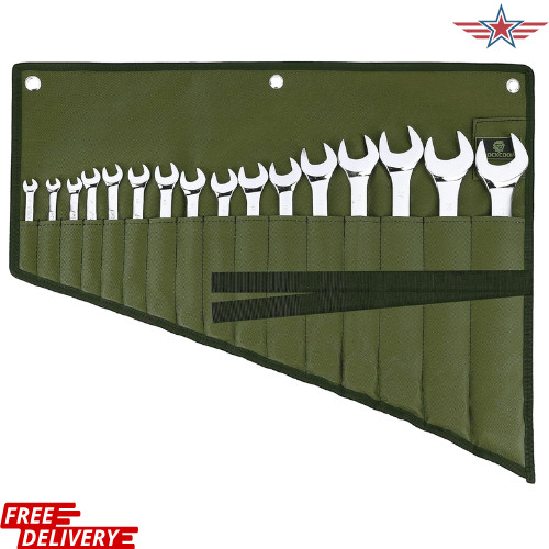 16 Pockets Wrench Roll Organizer Wrench Pouch Roll up with Water Proof Oxford Cl
