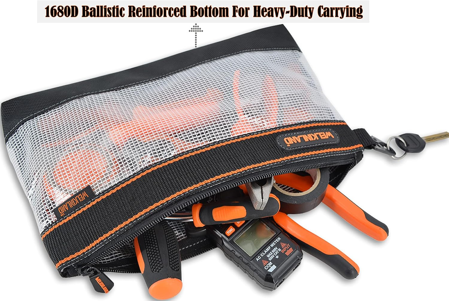 WELKINLAND Clear Tool Pouch, 4PCS Tool Pouches, 13″ Tools Pouch, Zipper Tool Pou