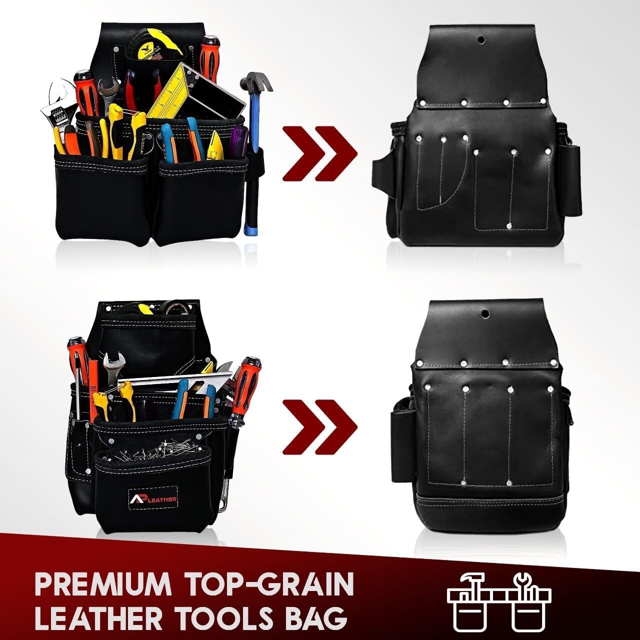 Suspender Tool Belt Holder – Occidental 19 Pockets with Adjustable Pouch BLACK
