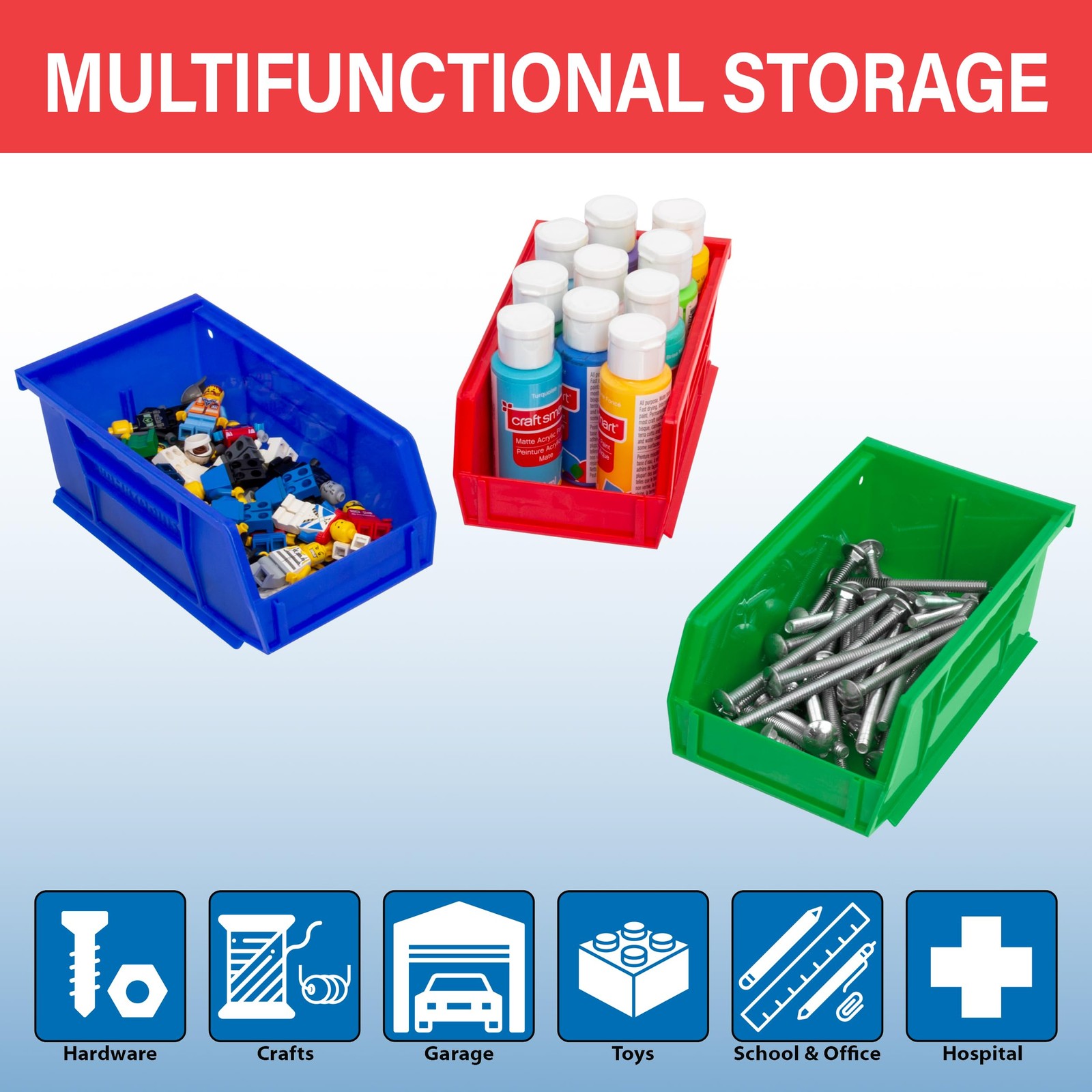30220 AkroBins Plastic Storage Bins, Space-Saving Stackable Bins for Garage, …