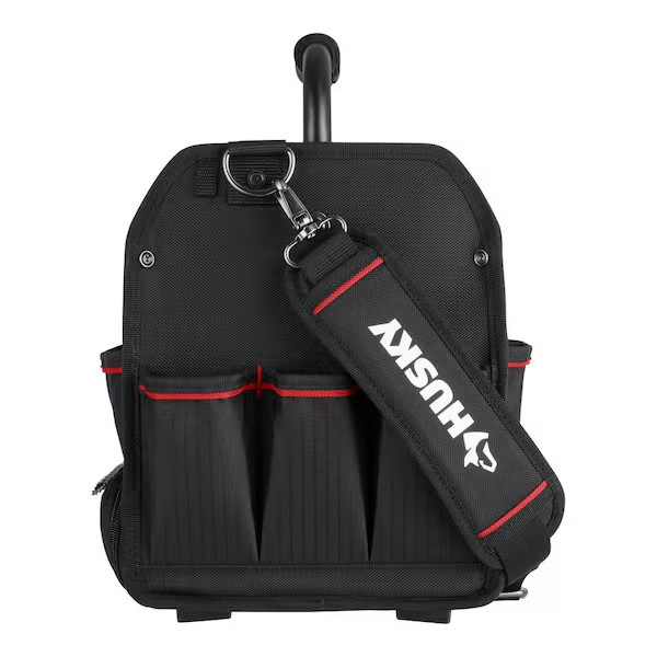 Husky Tool Tote Bag 10in Heavy Duty Tool Organizer Parts Bin Shoulder Strap
