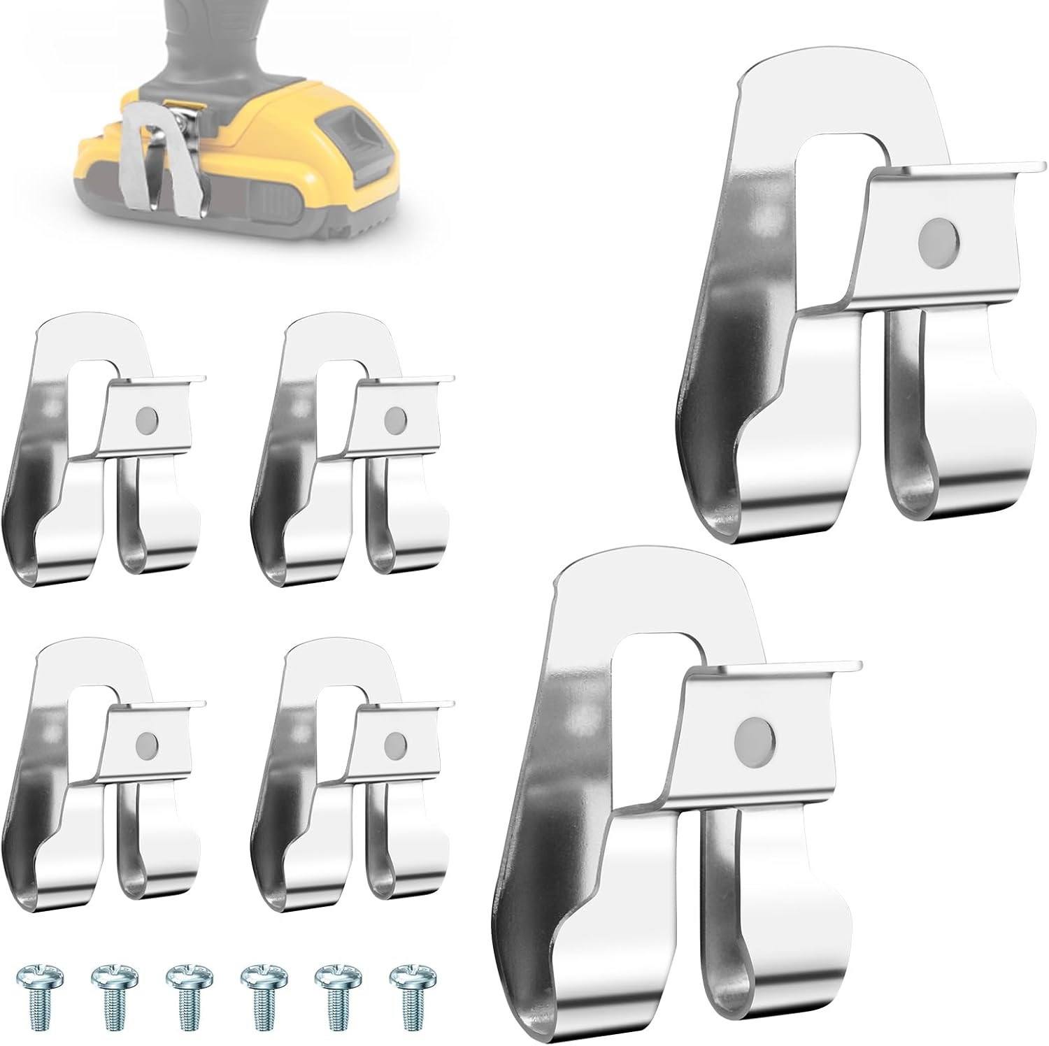 6PCS Belt Clip for Ryobi, 304 Stainless Steel Drill Tool Clips Hook for Tool Bel