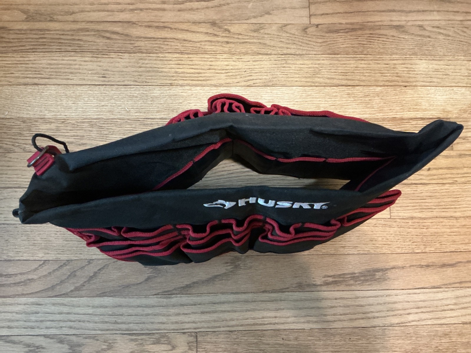 Husky heavy duty tool pouch, 12×18″, black / red