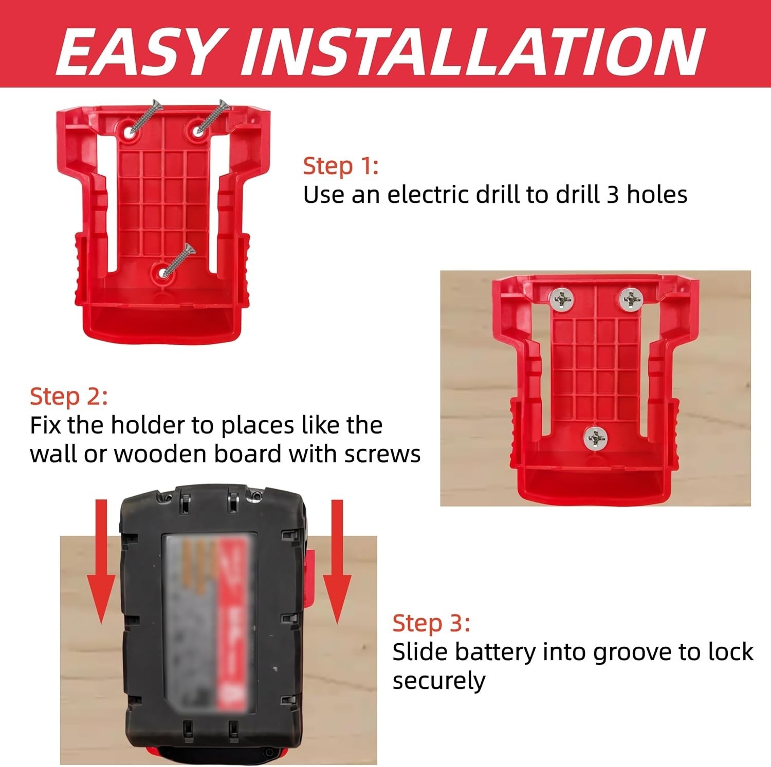10 PCS Tool Holders + 10 PCS Battery Packs – Easy Mount