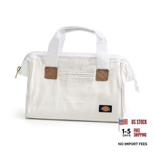 12-Inch Durable Canvas Work Bag for Painters, Carpenters, and Builders, White