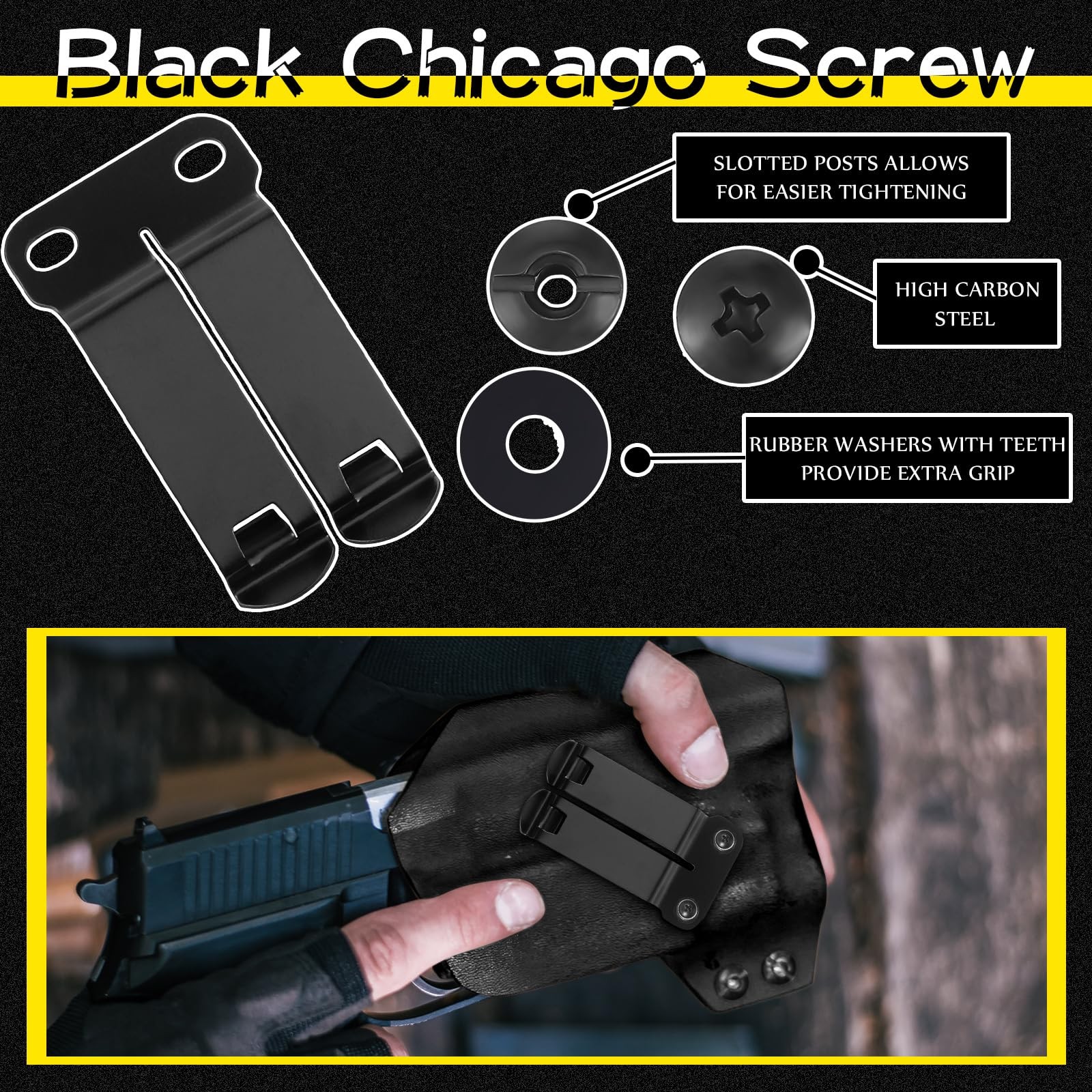 94 PCS DCC Monoblock Holster Sheath Belt Clip Kit with Screws Washers Metal