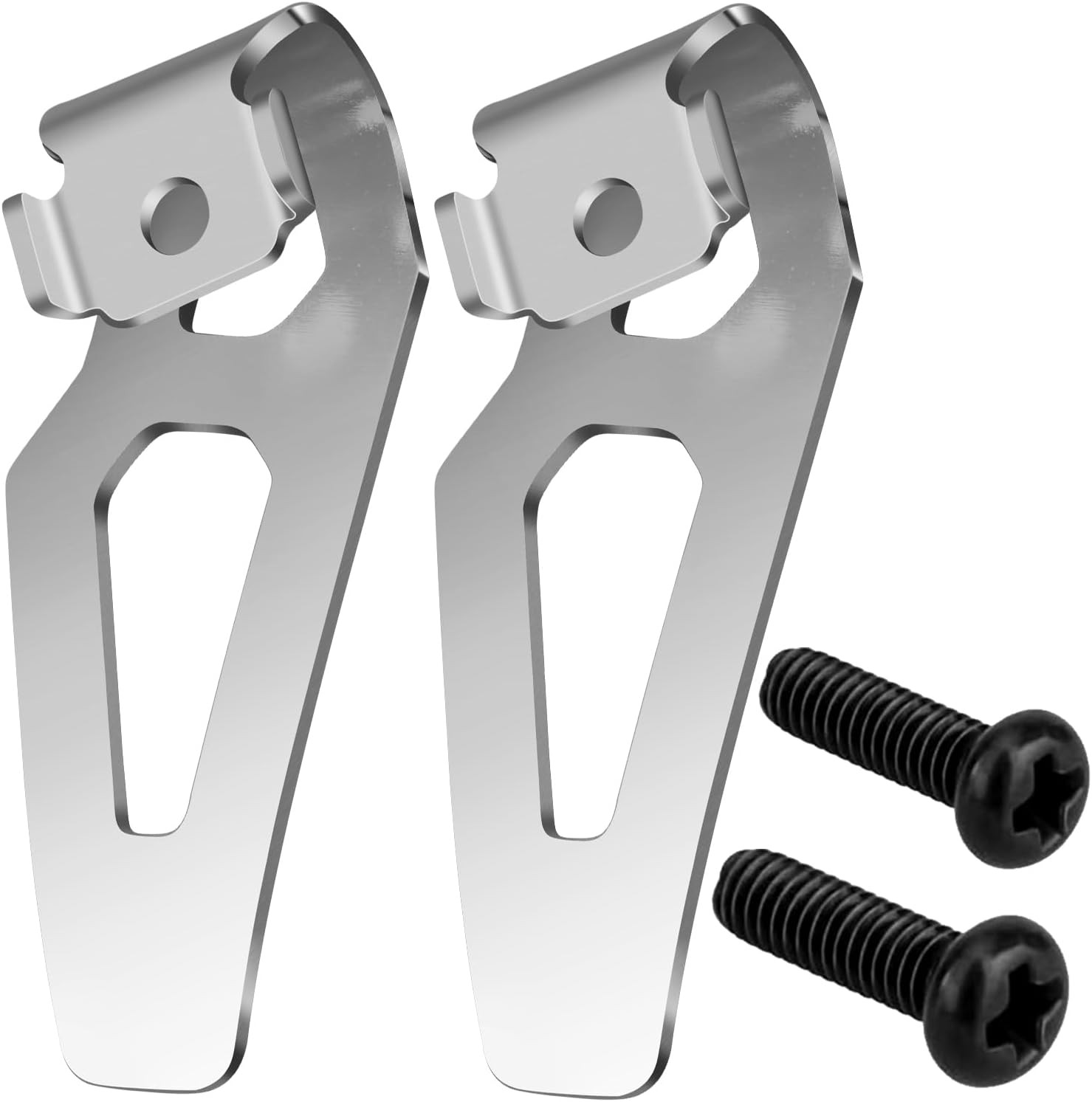 2-Pack Stainless Steel Belt Clip Hook Kit for 12V Cordless Tools, Compatible